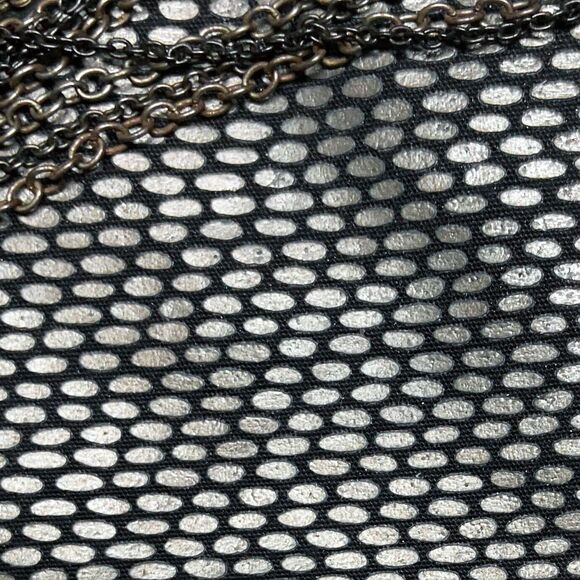 Zara Black Metallic Beaded Clutch Bag with Sequins and Chain Fringe - Picture 8 of 9